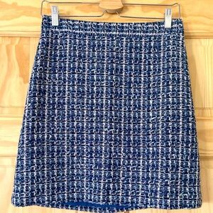 Classy Fall/Winter Blue Plaid Mini Pencil Skirt.  Ann Taylor Factory, Size 0.